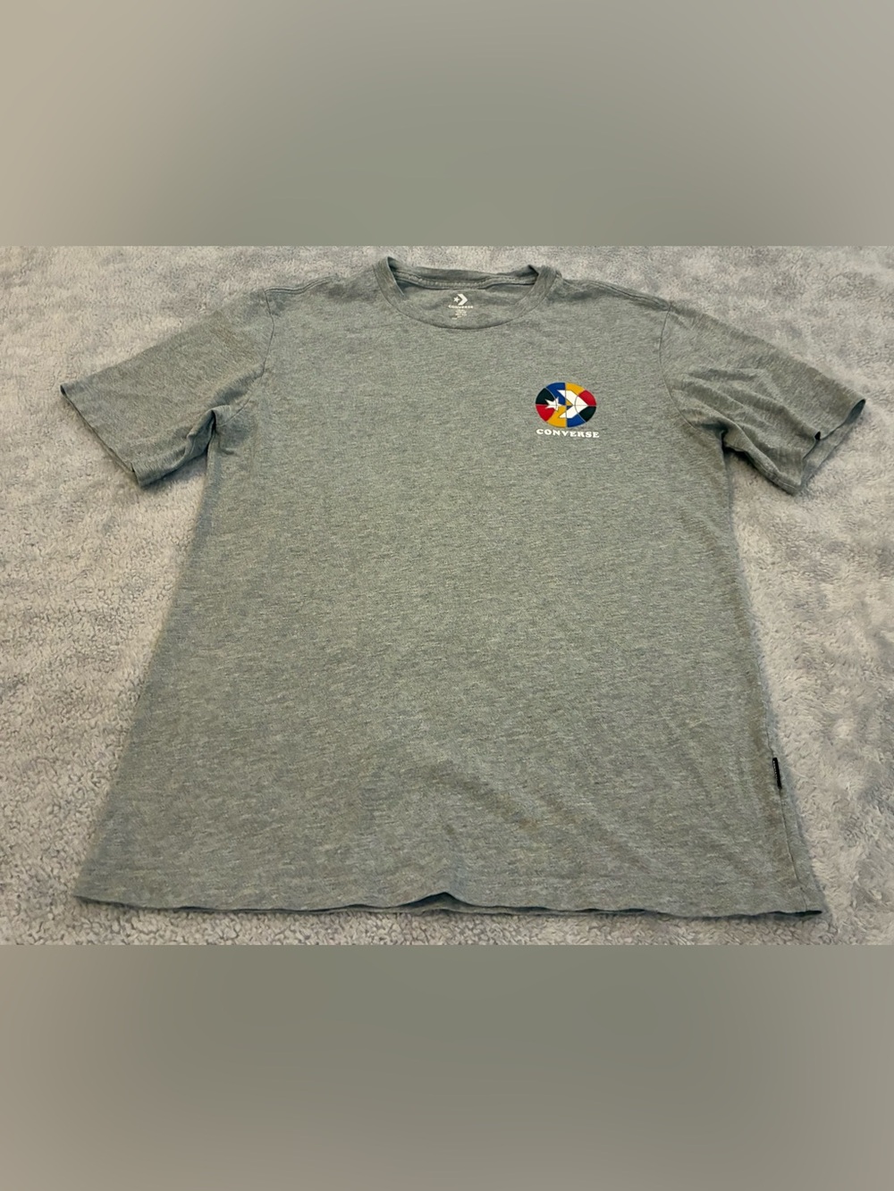 Converse Men's Grey Short-Sleeve Logo T-Shirt Size XSMALL